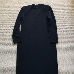 Vintage St. John little Black Long Sleeve Mock Neck knit Dress Size 6